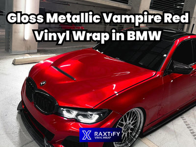 Gloss Metallic Vampire Red Vinyl Wrap in BMW