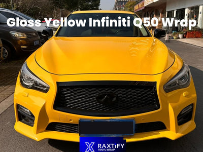 Gloss Yellow Infiniti Q50 Wrap