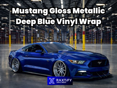 Mustang Gloss Metallic Deep Blue Vinyl Wrap