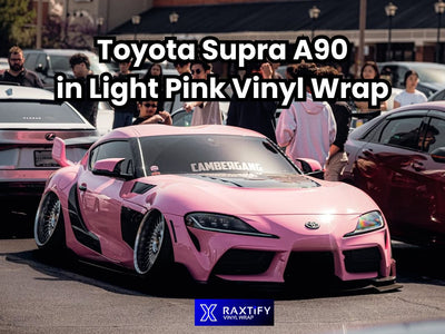 Toyota Supra A90 in Light Pink Vinyl Wrap