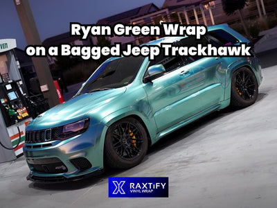 Ryan Green Wrap on a Bagged Jeep Trackhawk