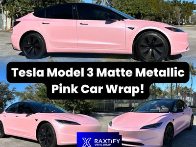 Tesla Model 3 Matte Metallic Pink Car Wrap