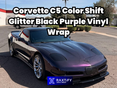 Corvette C5 Color Shift Glitter Black Purple Vinyl Wrap