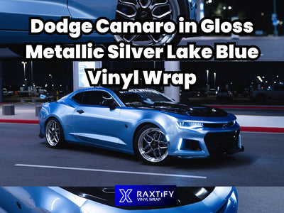 Dodge Camaro in Gloss Metallic Silver Lake Blue Vinyl Wrap