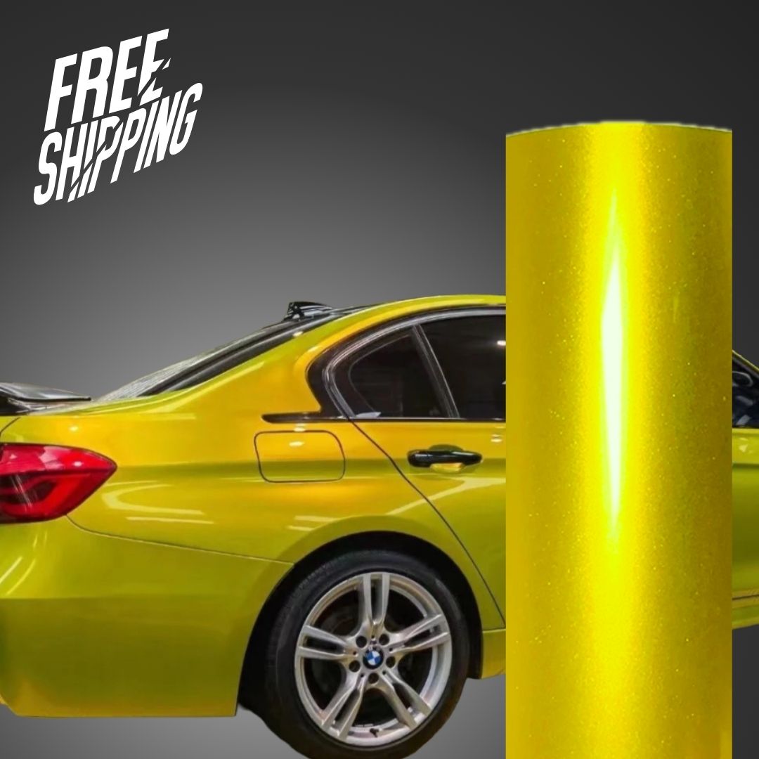 Gloss Metallic OSD Yellow Car Wrap