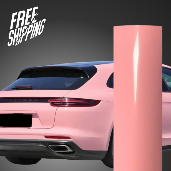 1.52*17m PPF Gloss Rouge Pink Car Wrap Vinyl Roll Wraps TPH Car