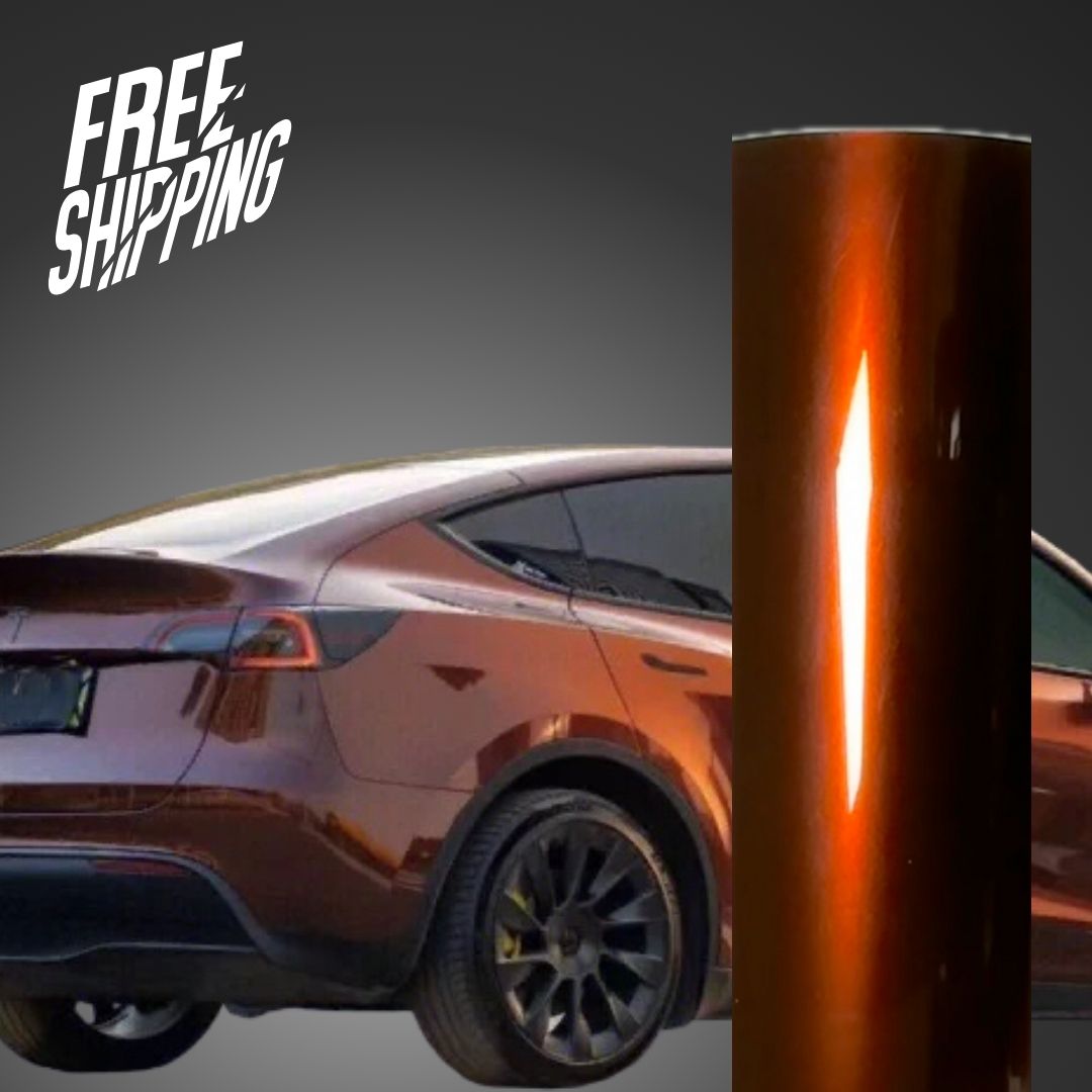 Gloss Metallic Dark Copper Car Wrap