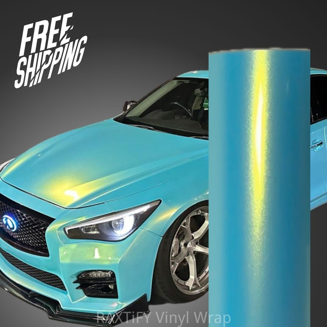 Color Shift Neon Ice Blue Vinyl Wrap