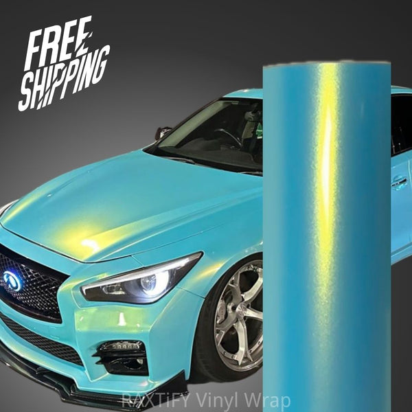 Color Shift Neon Ice Blue Vinyl Wrap