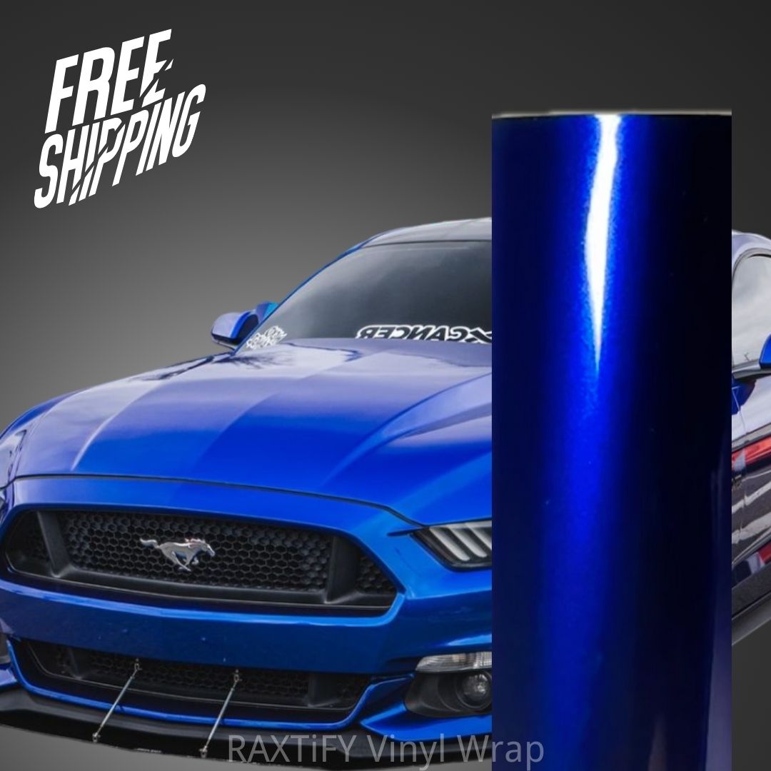 Gloss Metallic Deep Blue Vinyl Wrap