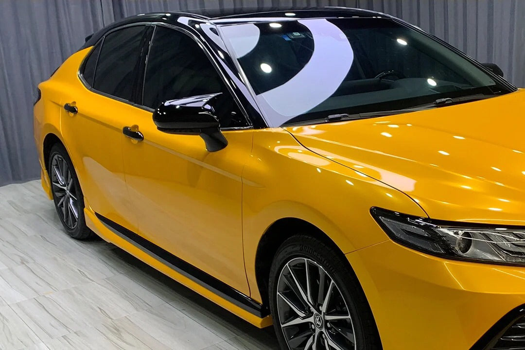 Gloss Metallic Golden Yellow Vinyl Wrap Partial