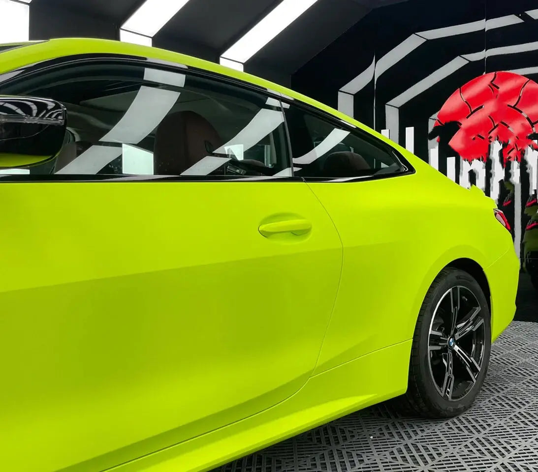 Ultra-Matte Chartreuse Yellow Vinyl Wrap Colored