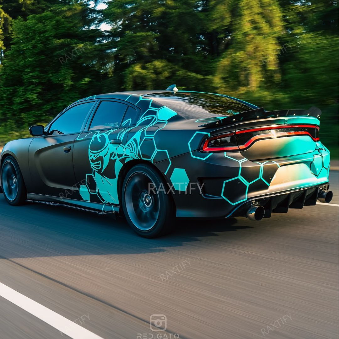 2023 Dodge Charger Scatpack Tiffany to Black Gradient Vinyl Wrap