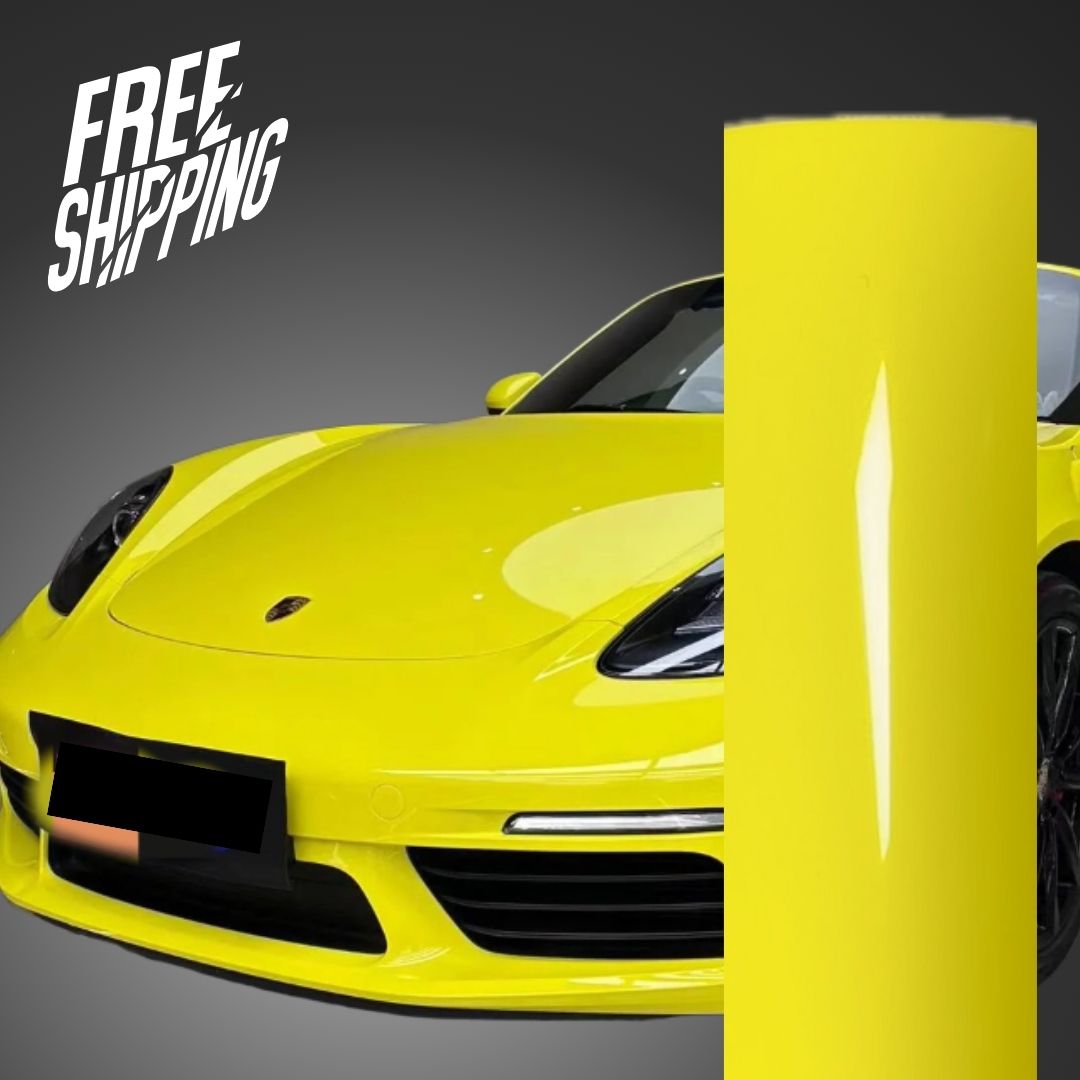 Super Gloss Lemon Yellow Car Wrap