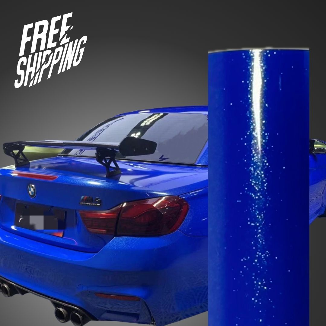 Gloss Metallic Glitter Dark Blue Car Wrap – RAXTiFY