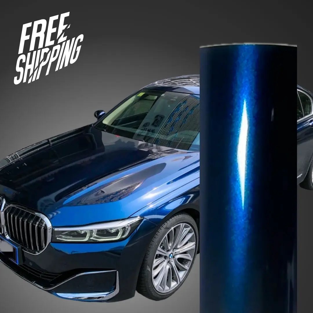 Gloss Metallic Midnight Blue Car Wrap โ RAXTiFY
