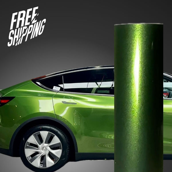 Best Ravoony Metallic Mamba Green Car Vinyl Wrap 