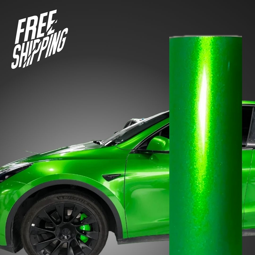 Gloss Metallic Flame Green Car Wrap