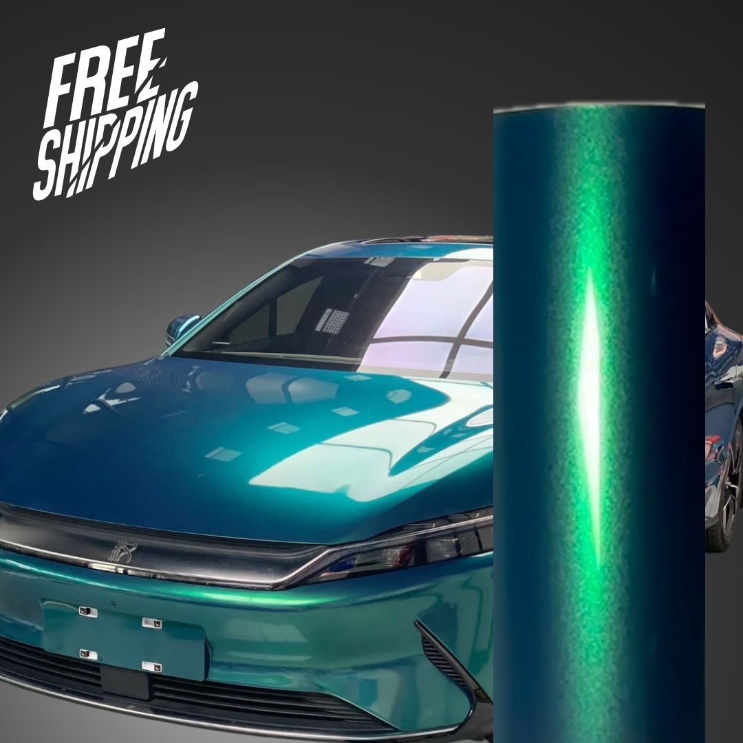 Gloss Metallic Coral Dark Green Car Wrap