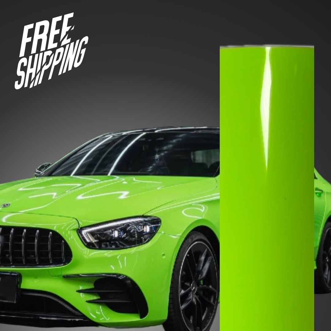 Super Gloss Acid Green Car Wrap