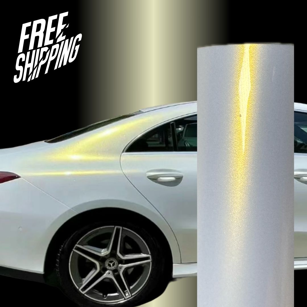 Color Shift White Gold Vinyl Wrap