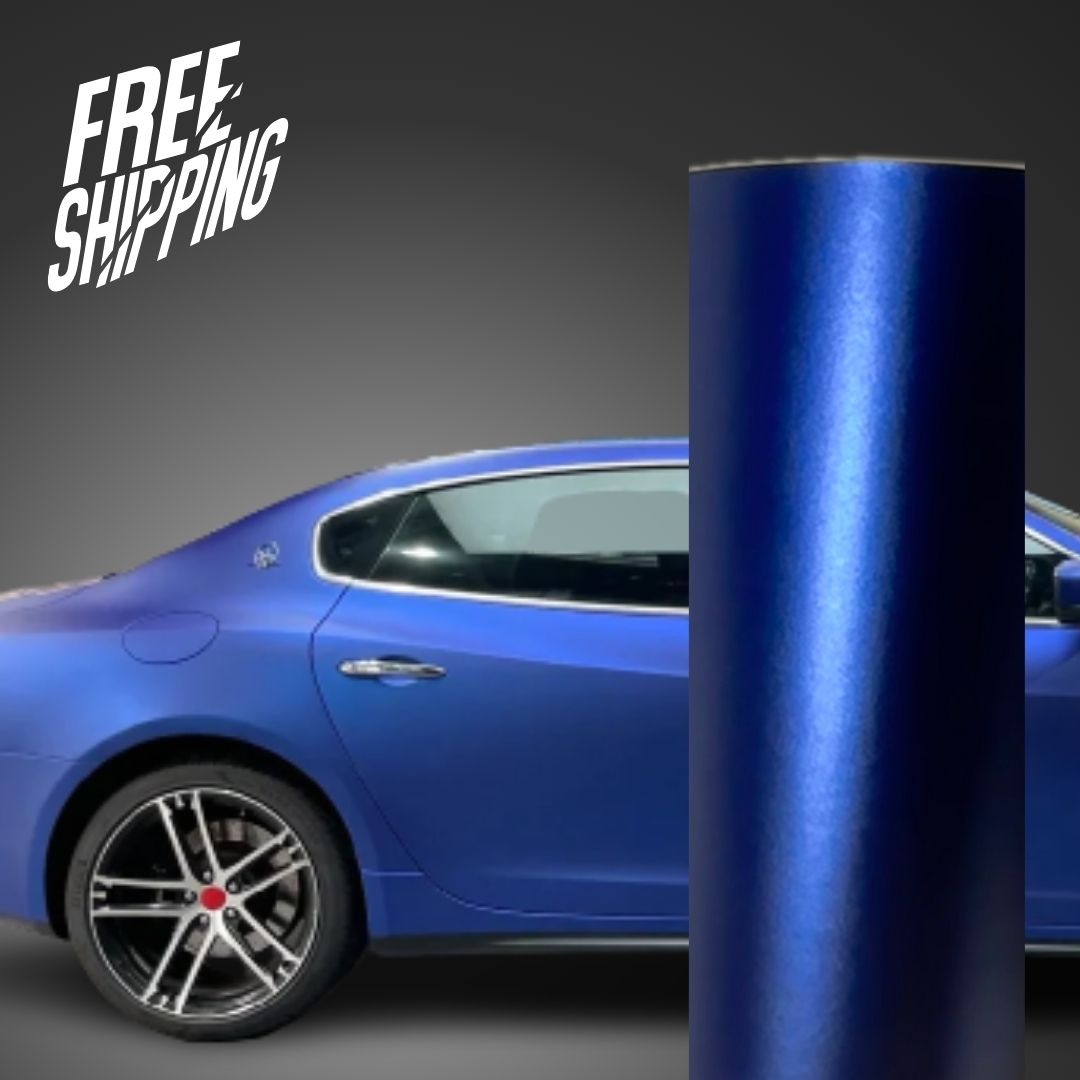 Satin Chrome Blue Vinyl Wrap