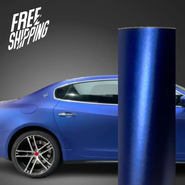 Satin Chrome Blue Vinyl Car Wrap for Vehicles – RAXTiFY