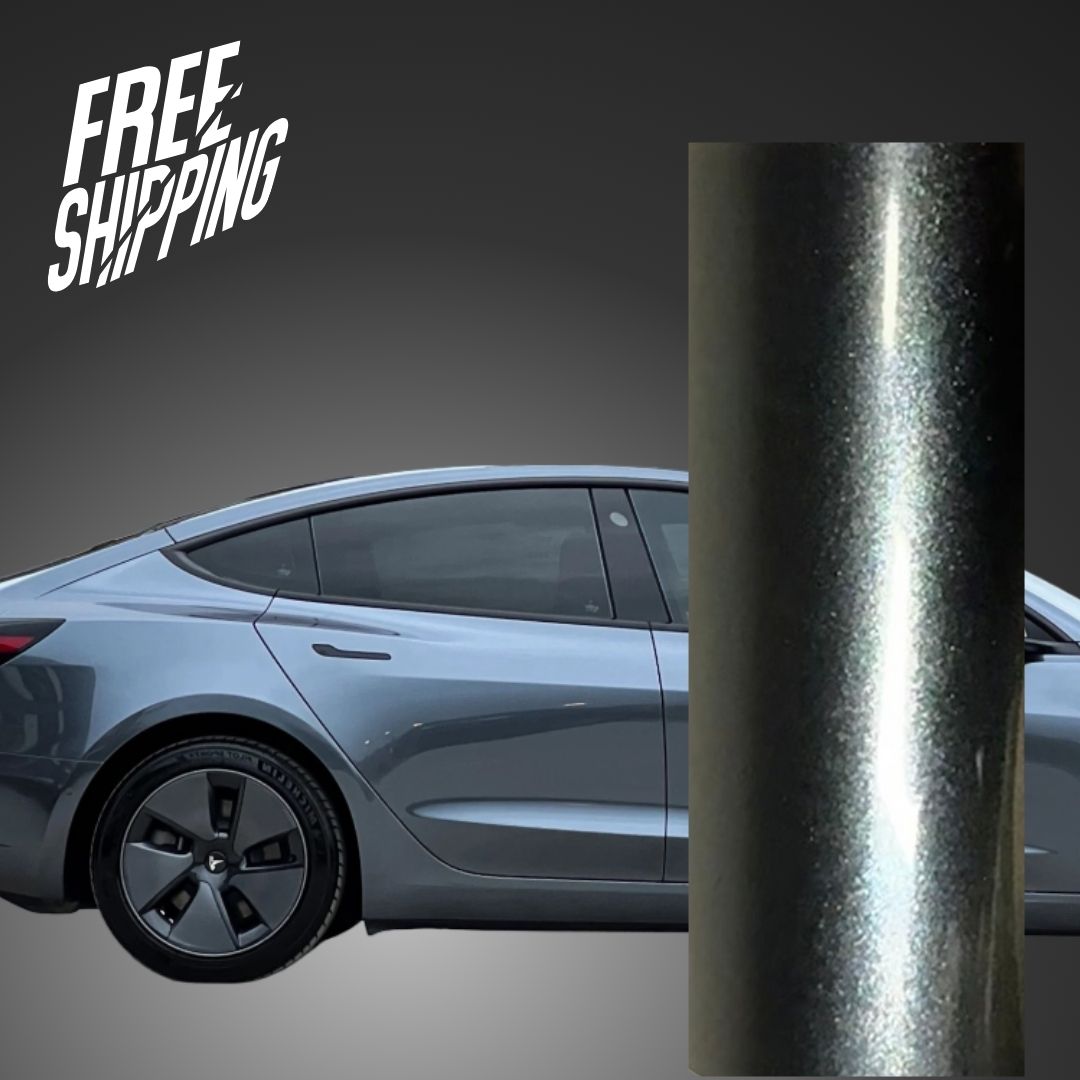Gloss Metallic Charcoal Grey Car Wrap