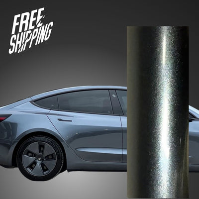 Gloss Metallic Charcoal Grey Car Wrap