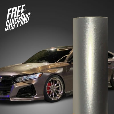 Gloss Metallic Brown Gray Vinyl Wrap