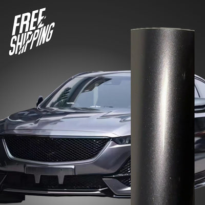 Gloss Metallic Dark Gray Vinyl Wrap