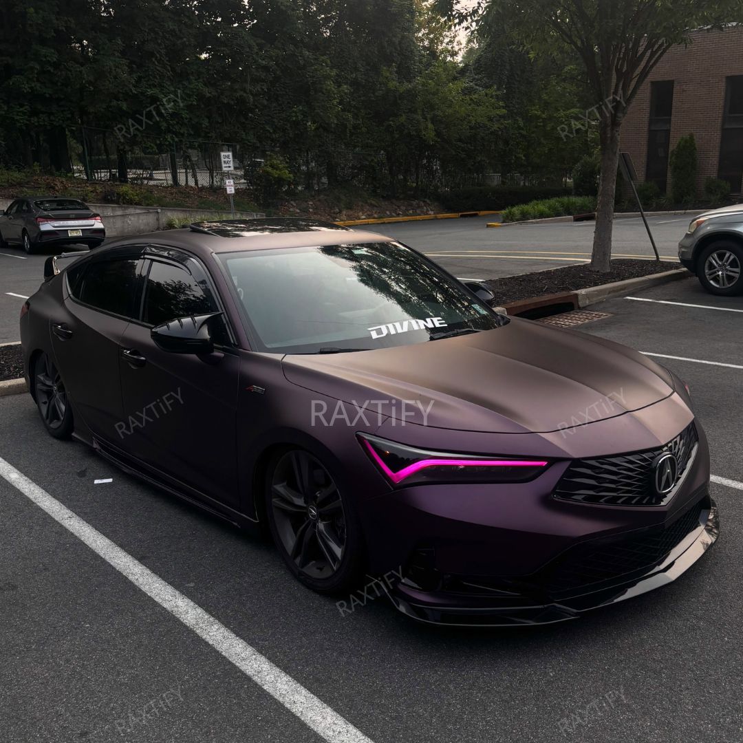 Acura Satin Chrome Black Purple Vinyl Wrap