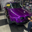 Gloss Metallic Imperial Purple Vinyl Wrap on BMW hood