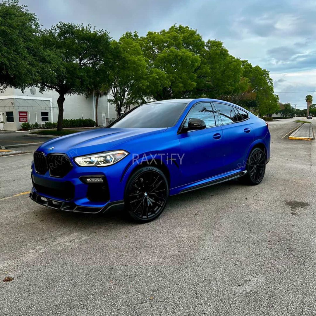 BMW in Matte Chrome Deep Blue Car Wrap