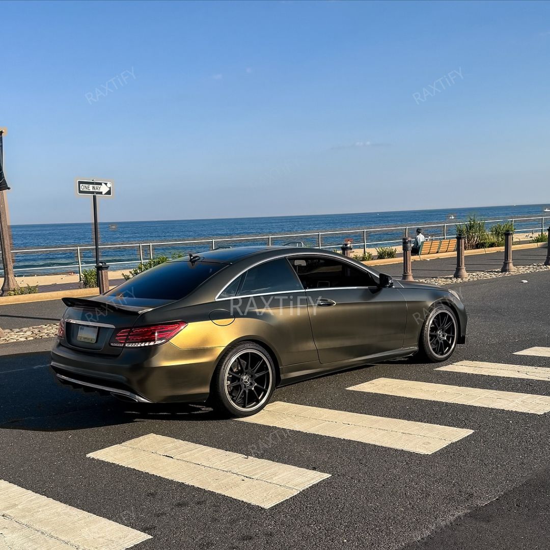Satin Metallic Brown Gold Vinyl Wrap On Mercedes real look