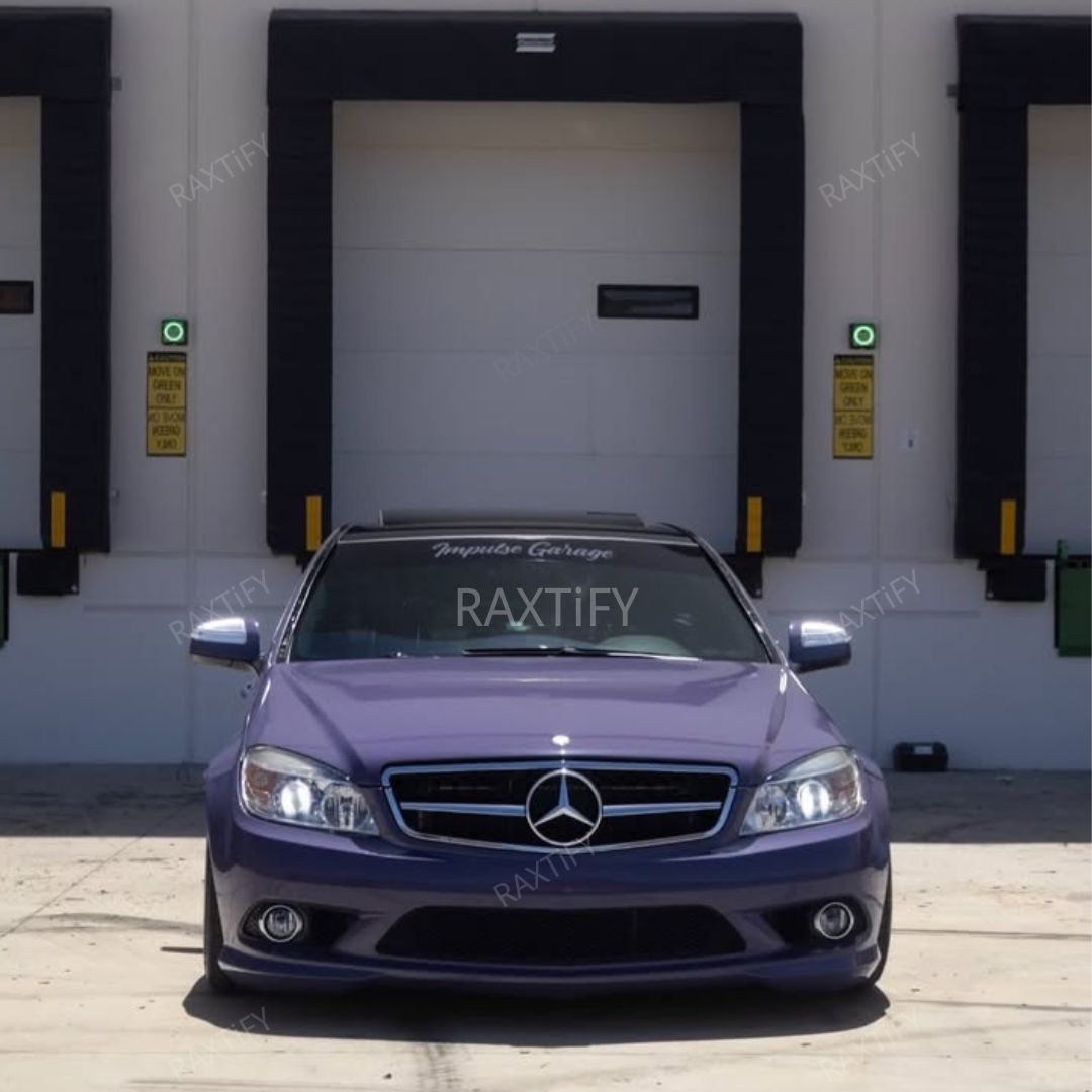 Super Gloss Deep Violet Vinyl Wrap benz front look