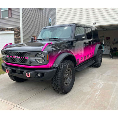 Black To Pink Gradien Vinyl Wrap For Bronco front look