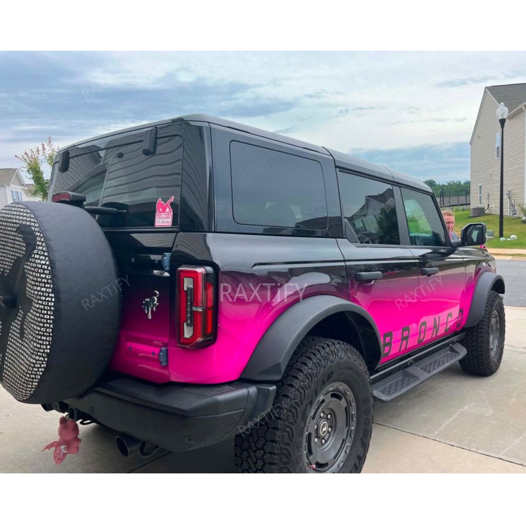 Black To Pink Gradien Vinyl Wrap For Bronco back look
