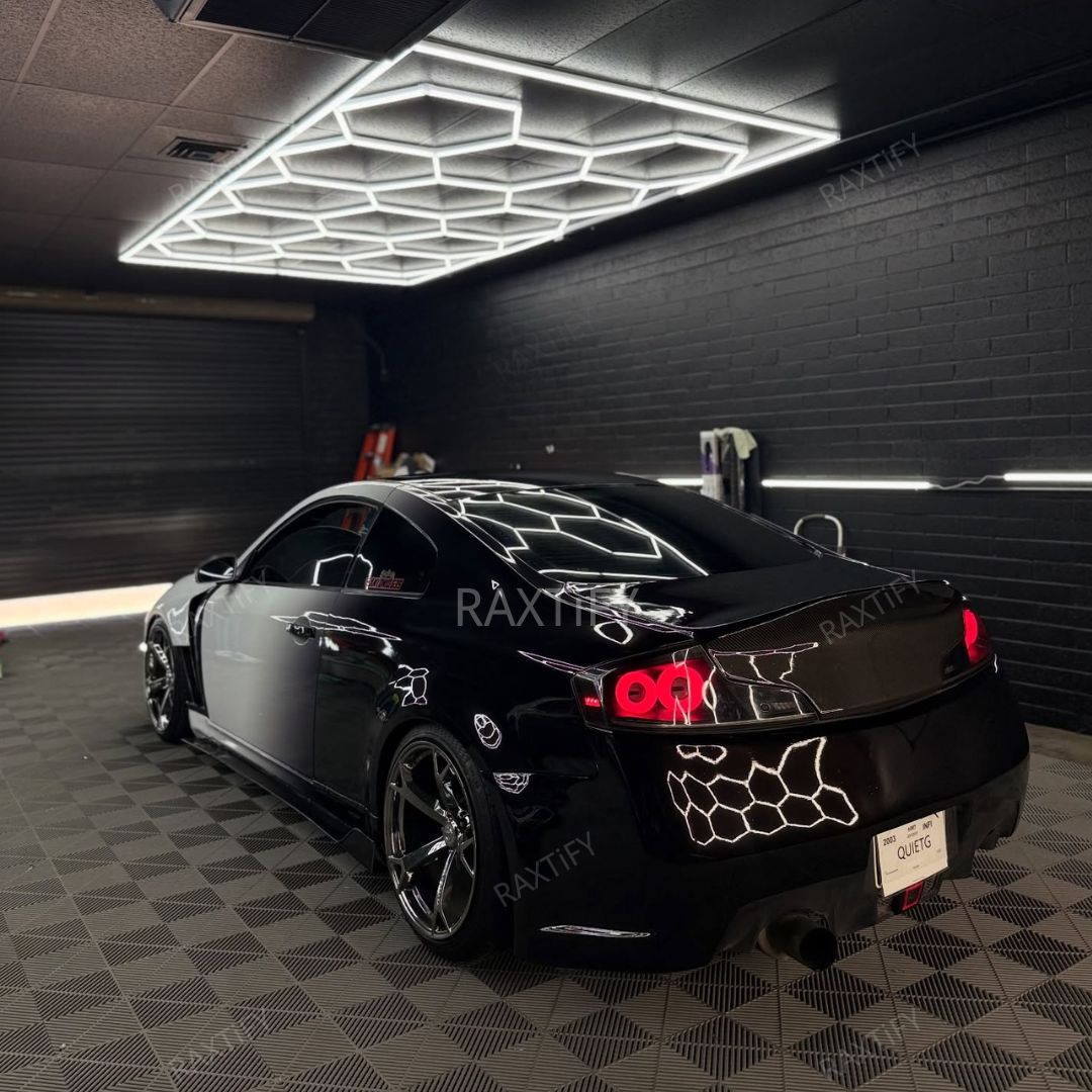 Black To White infiniti G35 Gradient Vinyl Wrap full look
