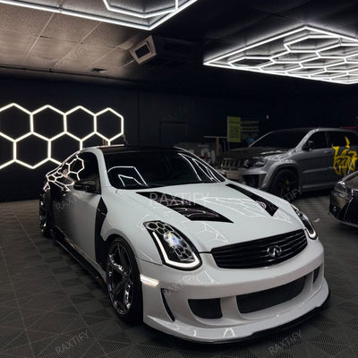 Black To White infiniti G35 Gradient Vinyl Wrap