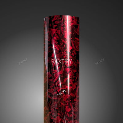Black Red Forged Carbon Fiber Vinyl Wrap