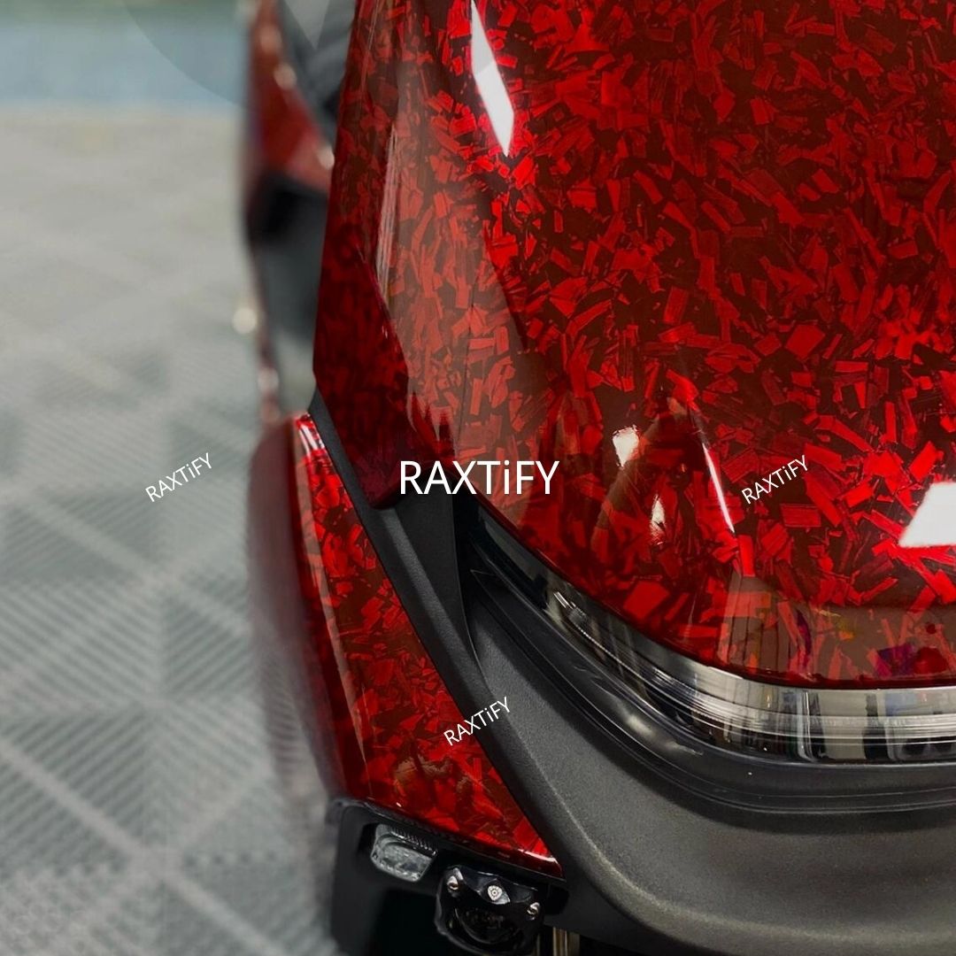 Black Red Forged Carbon Fiber Vinyl Wrap