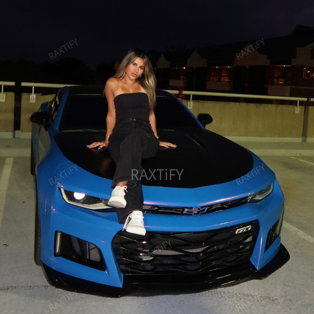 camaro Color Shift Glitter Blue Red Vinyl Wrap night look