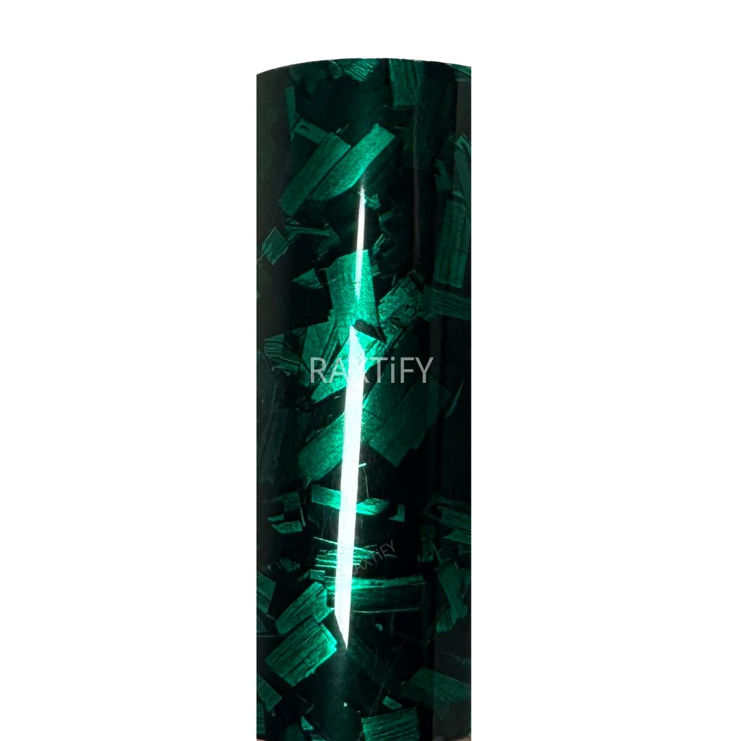 Camouflage Gloss Black Green Forged Carbon Vinyl Wrap