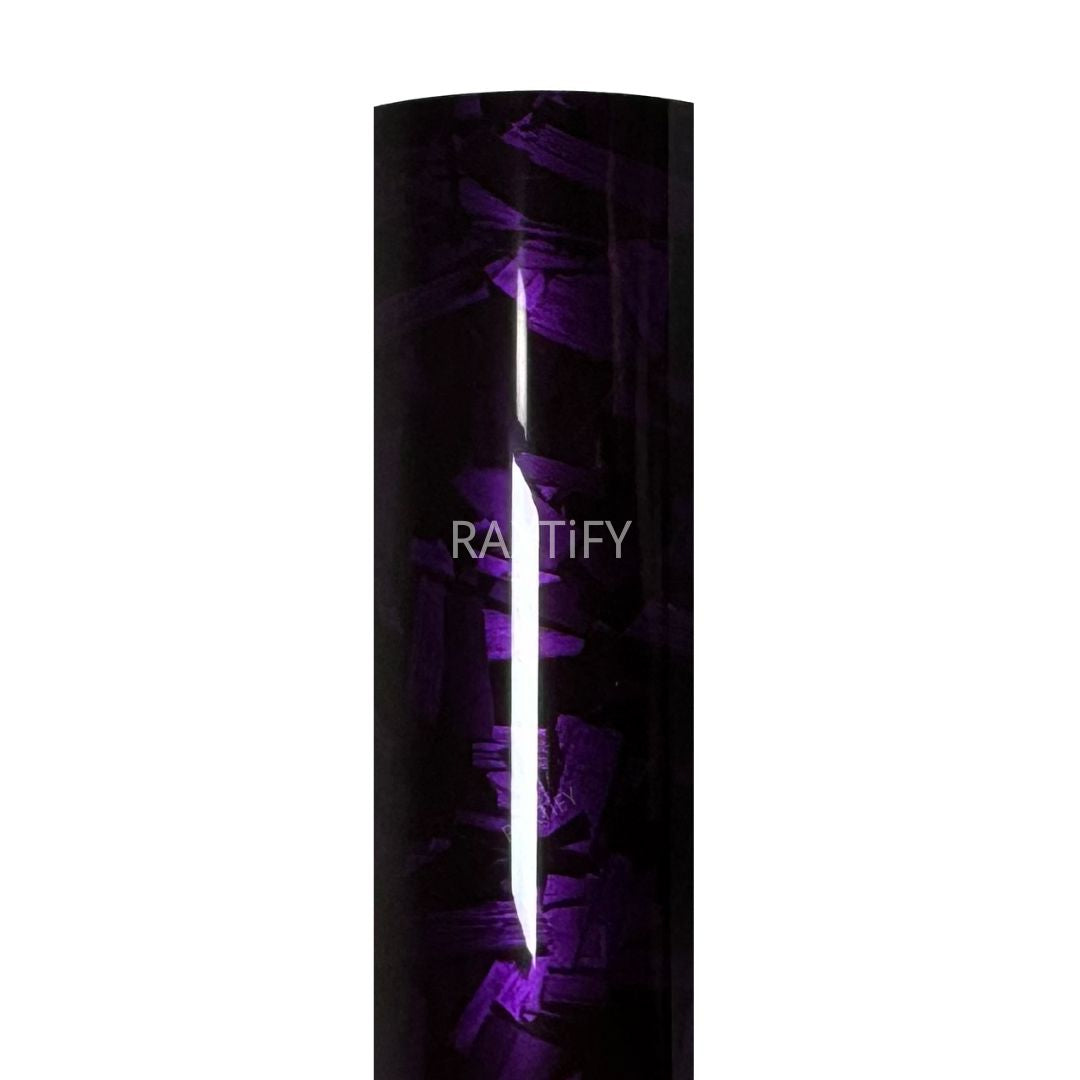 Camouflage Gloss Black Purple Forged Carbon Vinyl Wrap