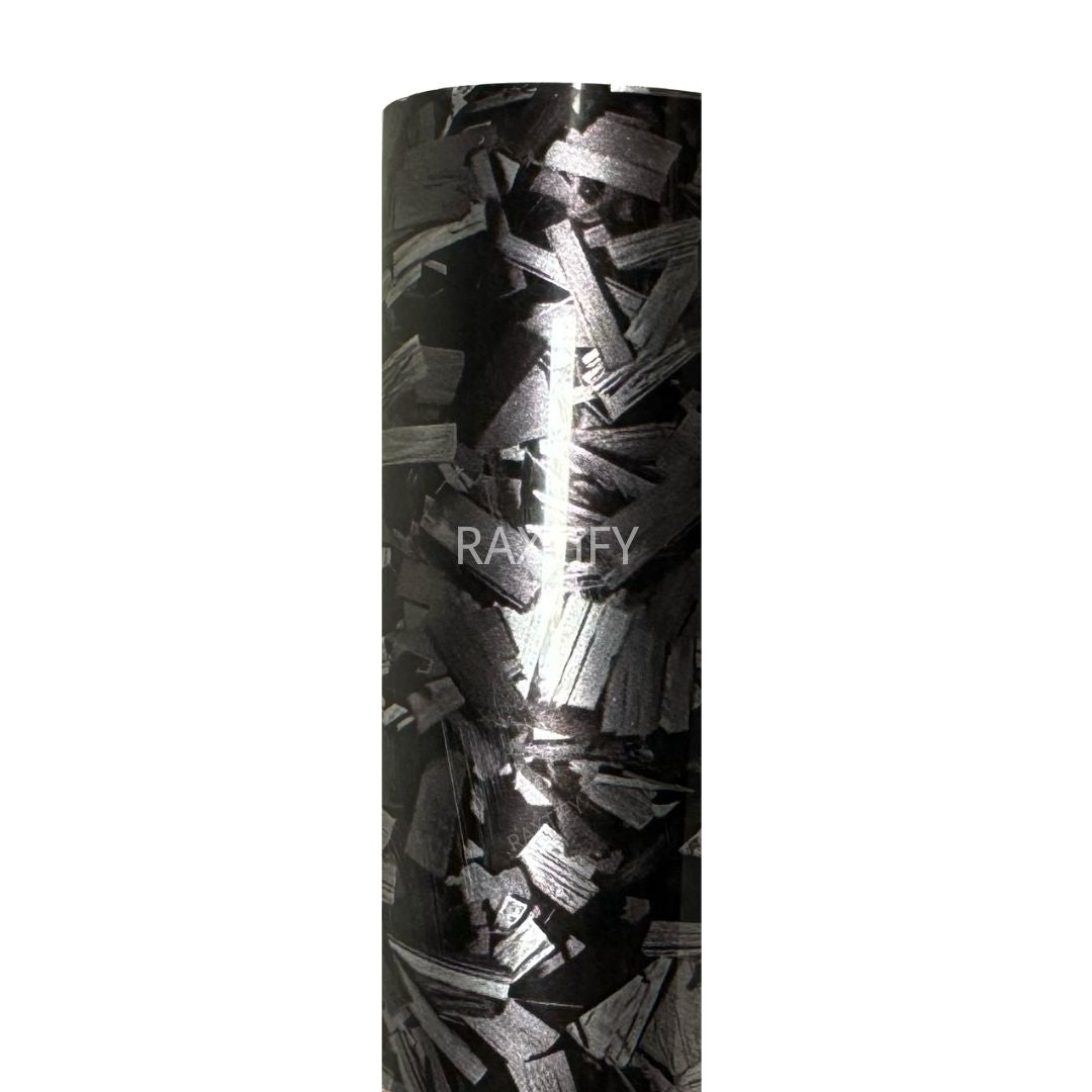 Camouflage Gloss Black Silver Forged Carbon Vinyl Wrap