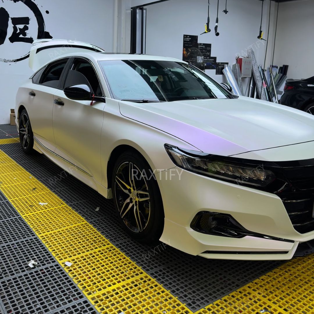Matte Silk White Purple Car Wrap honda