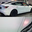 Matte Silk White Red Car Wrap on tesla