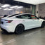Matte Silk White Red Car Wrap on tesla model 3