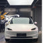 Matte Silk White Red Car Wrap on tesla model 3 front